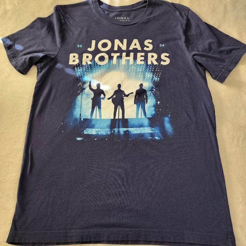 Jonas Brothers 2024 Navy Blue Tshirt With Graphics Size Large